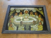 OBRAZ NA SZKLE OSTATNIA WIECZERZA  ARTYSTA WŁADYSŁAW WALCZAK-BANIECKI