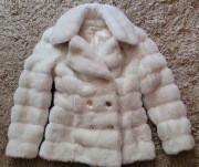 Kremowe/białe futerko do bioder XS/S 34/36