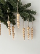 Sopelki sople drewniane korale koraliki święta zawieszka girlanda zimowa