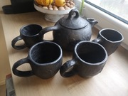 Zestaw naczyń Poduseta imbryk 4 kubeczki Handmade