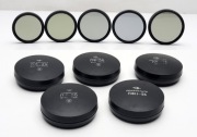 Zestaw 5 szt. Filtry polaryzacyjne w etui. Średnica 49, 52, 55, 58 mm
