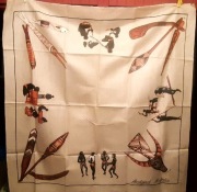 nowy duży lniany obrus ABORIGINAL AUSTRALIA z PRL 132x129 ZPL ALLEN
