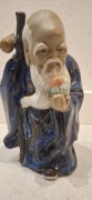 Figurka mędrca mnicha Shou Lao "Mudman" z Shiwan chińska duża
