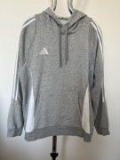 Adidas Bluza Hoodie Szara L Oversize 3 Paski Sportowa Streetwear Unisex