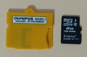 adapter Olimpus MASD-1 micro SD wraz z kartą pamięci 8GB firmy Kingston