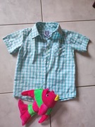 koszulka letnia dla chłopca z kołnierzykiem rozpinana bawełniana kratka