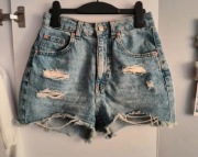 Jeansowe spodenki z wysokim stanem