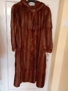  Futro naturalne z królików hiszpańskich z kapturem L 