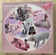 Puzzle circle (kołowe), Pretty in pink, świnki, 1000