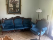 Komplet w stylu neorokokowym – sofa + 3 fotele, stan bdb