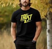 Koszulka czarna męska nadruk trust - INK MASTER APPAREL 