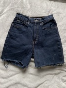Krótkie spodenki Levis W24 granatowe wysoki stan proste damskie