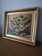 Obraz olejny Słoneczniki w złotej ramie