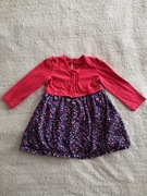 Różowa granatowa elegancka sukienka w kwiatki falbanki George 80 - 86