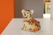 Ceramiczna figurka tygrys lata 70. Włochy vintage