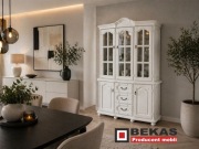 Stylowa Biała Witryna 120` Dąb Prowansalski BEKAS Producent Mebli 