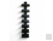 Porto Loft 7- Regał wiszący na butelki - 7 butelek - 700 mm (czarny mat) 