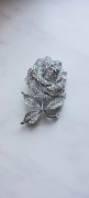Broszka róża z cyrkoniami 