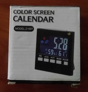 Termometr higrometr zegar kalendarz elektroniczny biurkowy