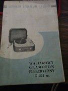 Instrukcja obsługi Gramofon elektryczny G-221 w. PRL !!!