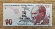 Turcja 10 Turkish Lira 2022  P-223f UNC