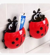 BIEDRONKA 2szt. UCHWYT do szczoteczek, pasty kolor RÓŻOWY 