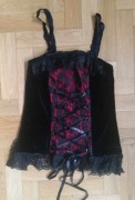 Gorset na ramiączkach retro Gothic Lolita aksamit