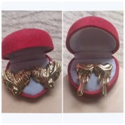 2 pary kolczyki serca serduszka kolor złoty wkręty sztyfty stal okazja