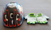 Kask rowerowy dziecięcy r. S 51-52cm + rękawice Bottari