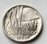 10 zł 1968 25 lat Wojska Polskiego Stan !!! bez obiegu !
