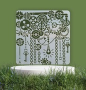 Szablon malarski  – motyw steampunk (zębatki, zegar, łańcuchy) Nr B20