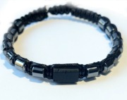 BRANSOLETKA TALIZMAN KAMIEŃ SUROWY TURMALIN SZER. 18 WYMIAR "vikingsrune"