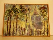 Obraz Olejny-Pejzaz z Kościołem 50x70cm