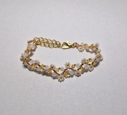 Kwiatuszkowa bransoletka Toho/Preciosa, stal chirurgiczna 