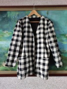 lniany żakiet kostium marynarka narzutka kurtka bolerko  vintage Cora 