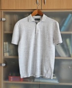 Polo z dzianiny szary melanż Marks & Spencer, rozm. S/M