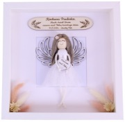Pamiątka Pierwszej Komunii Świętej Ramka 3D Anioł Stróż Rękodzieło Prezent