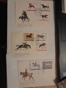 „Jeździectwo”, 1977 Zestaw 3 kopert FDC