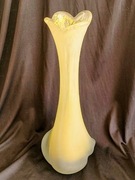 Wysoki wazon szklany flakon Wołomin? Jagoda? kolorowe szkło matowe PRL  