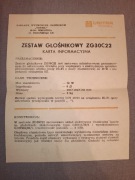 UNITRA Tonsil zestaw głośnikowy ZG30C22 karta informacyjna 