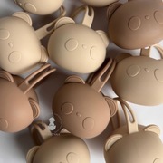 Silikonowe Etui na Smoczek Pojemnik Kula Ochronka dla Smoczka Zawieszka Beż