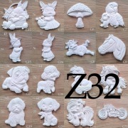 Zestaw 32 figurki do malowania dla dzieci z gipsu 