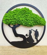 Obraz drzewo z mchu Para młoda ślub wesele Prezent