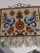 RAJSKIE PTAKI..ŚLICZNY OBRAZEK TYPU GOBELINOWEGO-SZWECJA