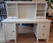 Białe biurko HEMNES z nadstawką, IKEA