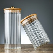 pojemnik ryflowany z przykrywką bambusowa 1150 ml