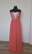 Długa wieczorowa maxi sukienka Asos 40 elegancka koralowa na wesele