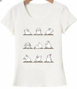 Nowy t-shirt koszulka biała nadruk królik króliczki króliczek bunny S/M 