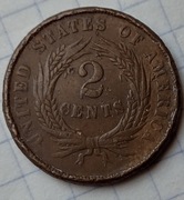 0844 USA 2 centy 1866 rzadsza