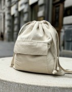 Plecak plecaczek bawełniany eko bawełna ekologiczny beżowy natura